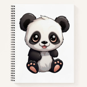 Cartoon Panda Illustration Notizbuch