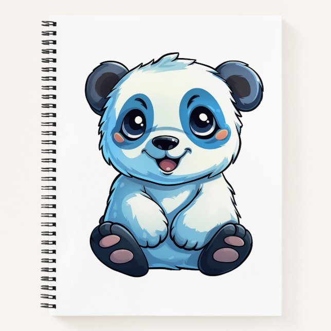Cartoon Panda Illustration Notizbuch (Vorderseite)