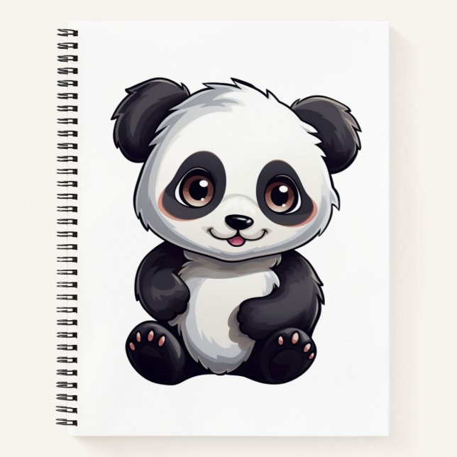 Cartoon Panda Illustration Notizbuch (Vorderseite)