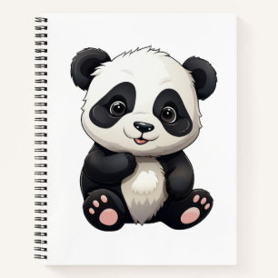 Cartoon Panda Illustration Notizbuch