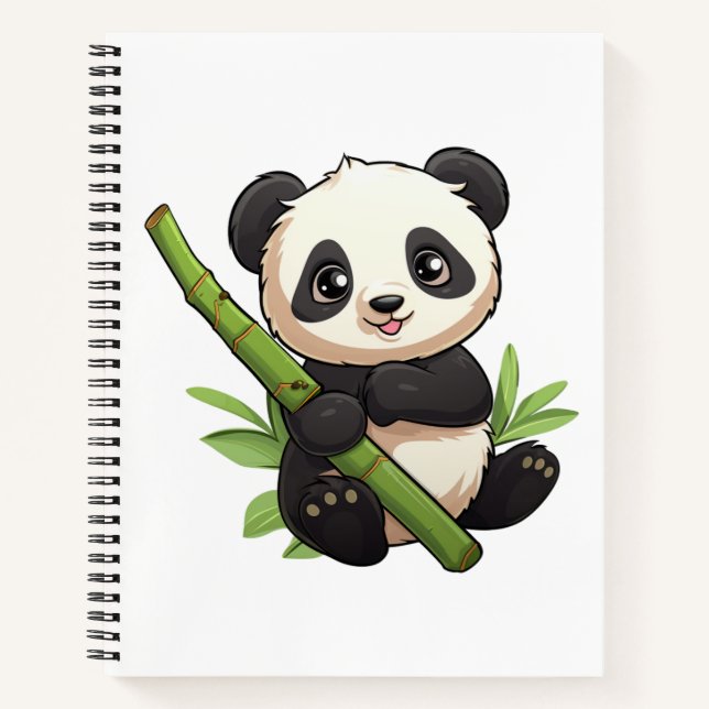 Cartoon Panda Illustration Notizbuch (Vorderseite)