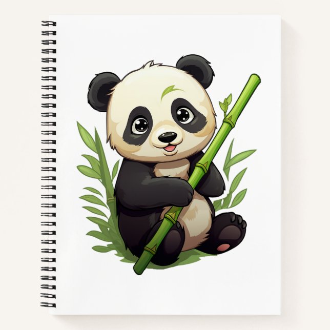 Cartoon Panda Illustration Notizbuch (Vorderseite)