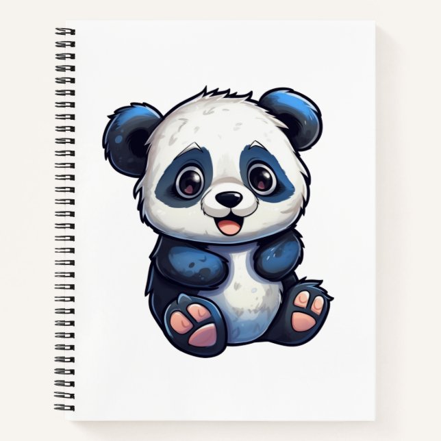 Cartoon Panda Illustration Notizbuch (Vorderseite)