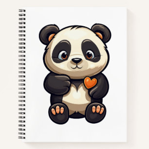Cartoon Panda Illustration Notizbuch