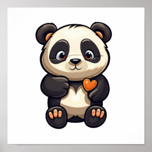 Cartoon Panda Illustration Poster