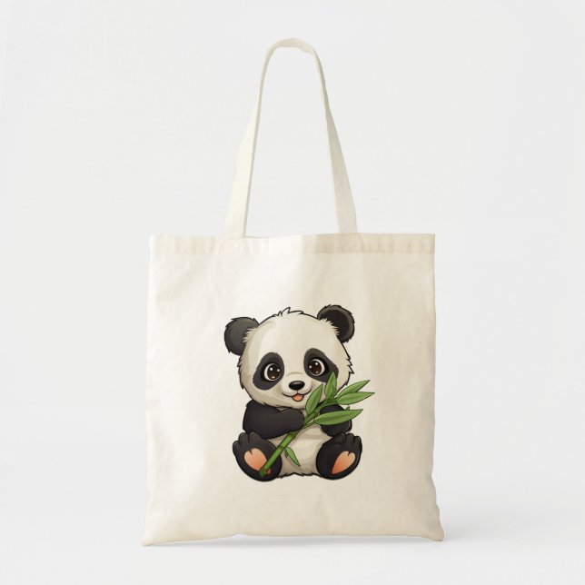Cartoon Panda Illustration Tragetasche (Vorne)