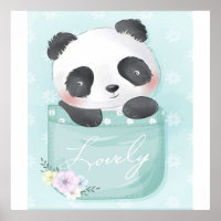 Cartoon Panda | Niedliches Panda ist in Tasche