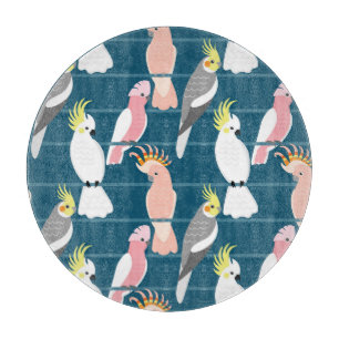 Cartoon Papageien: Niedliches nahtloses Muster Schneidebrett