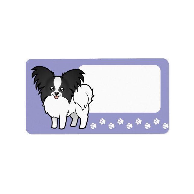 Cartoon Papillon Adressaufkleber (Vorne)