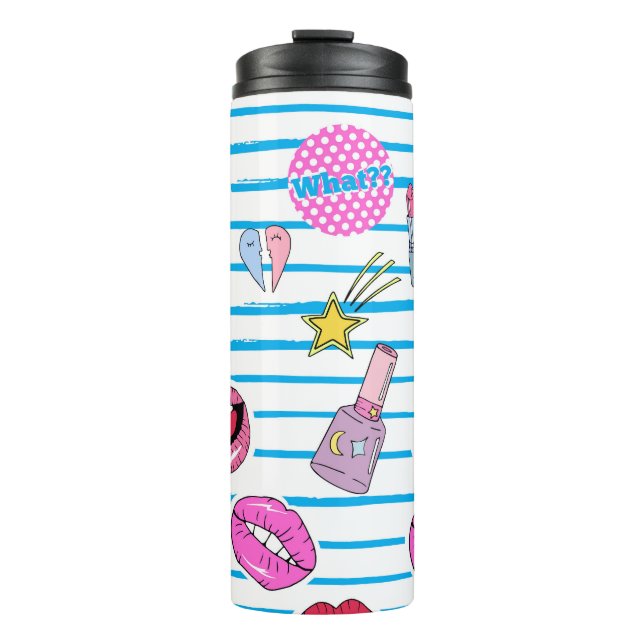 Cartoon Patch Abzeichen: Pop Art. Thermosbecher (Vorderseite)