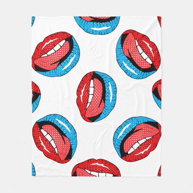 Cartoon Patch Abzeichen: Retro Pop Fleecedecke (Vorderseite)