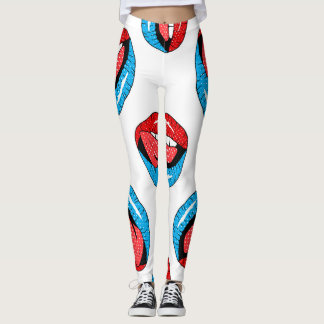 Cartoon Patch Abzeichen: Retro Pop Leggings