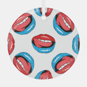 Cartoon Patch Abzeichen: Retro Pop Ornament Aus Glas