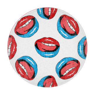 Cartoon Patch Abzeichen: Retro Pop Schneidebrett