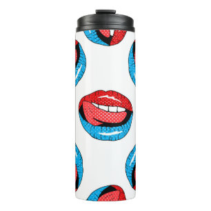 Cartoon-Patch-Abzeichen: Retro-Pop Thermosbecher