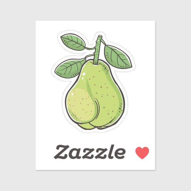 Cartoon pear aufkleber (Blatt)
