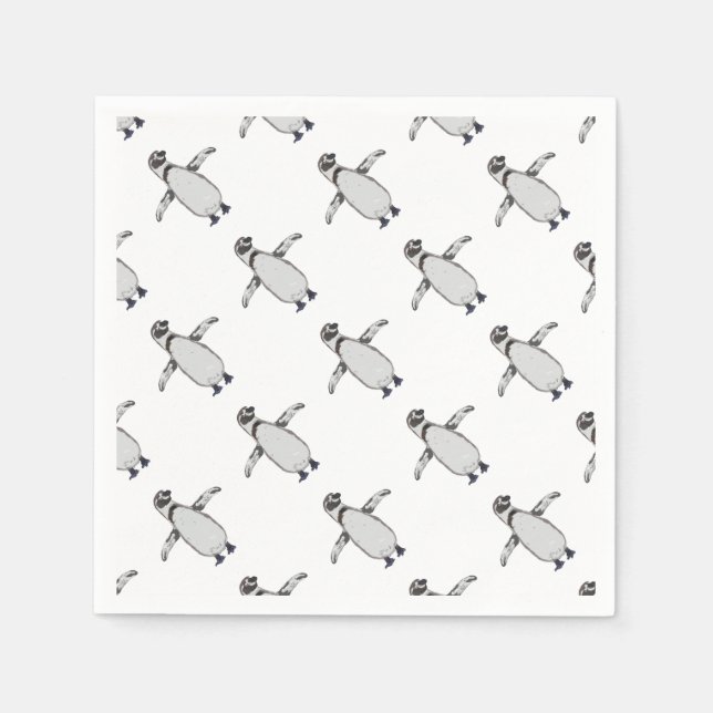 Cartoon Penguin Serviette (Vorderseite)