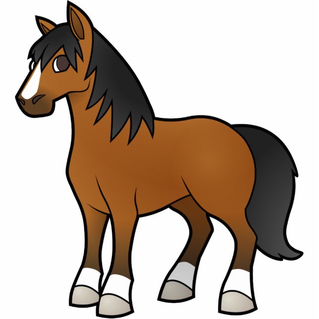 Cartoon-Pferd Fotoskulptur Magnet (Vorne)