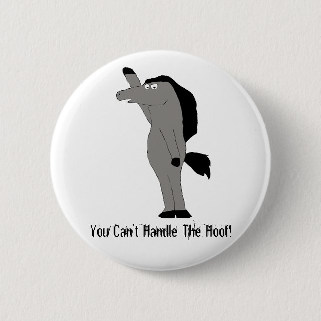 Cartoon-Pferderechtsanwalt Button (Vorderseite)