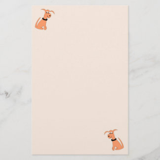 Cartoon Pfirsich Hund Cheeky Hund Pfirsich Briefpapier