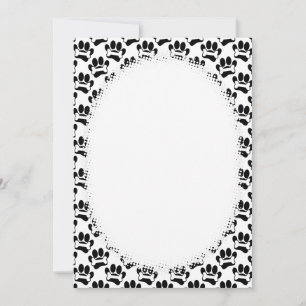 Cartoon-Pfoten und Knochen-Muster-Leere Einladung