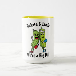 Cartoon Pickle Pair Pickleball Team Big Dill Tasse