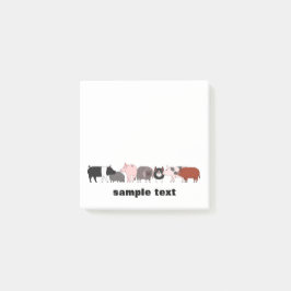 cartoon pig group post it post-it klebezettel