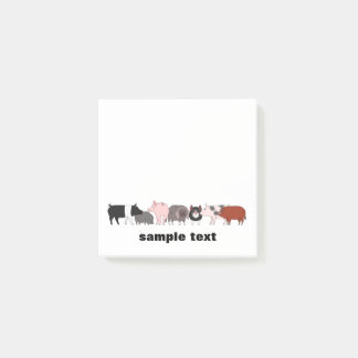 cartoon pig group post it post-it klebezettel