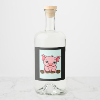 Cartoon Pig_Pig Lover Alkoholflaschenetikett