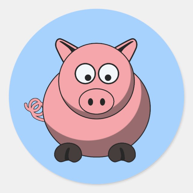 Cartoon Pig Sticker (Vorderseite)