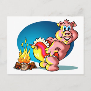 Cartoon Piglet Postkarte