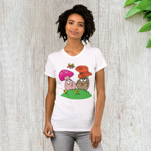 Cartoon-Pilze Damen T-Shirt