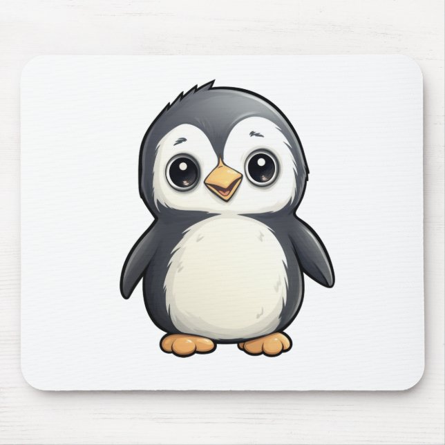 Cartoon Pinguin-Abbildung Mousepad (Vorne)