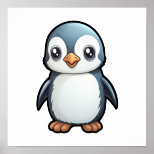 Cartoon Pinguin-Abbildung Poster