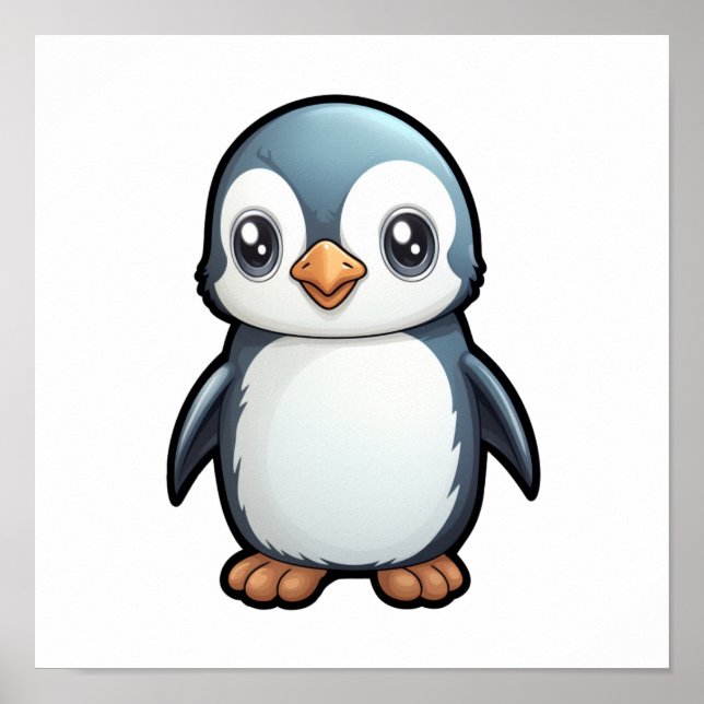 Cartoon Pinguin-Abbildung Poster (Vorne)