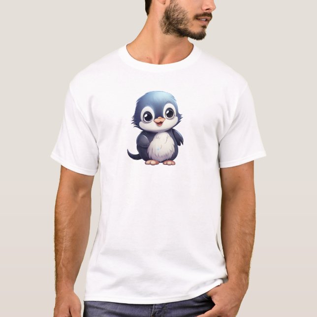 Cartoon Pinguin-Abbildung T-Shirt (Vorderseite)
