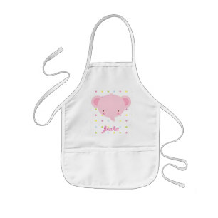 Cartoon Pink Elephant Kinder Schürze