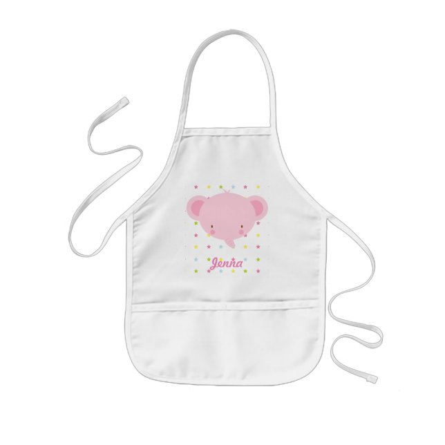 Cartoon Pink Elephant Kinder Schürze (Vorne)
