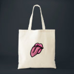 Cartoon Pink Lips & Tounge Tragetasche<br><div class="desc">Cartoon Pink Lips & Tounge Illustration.</div>