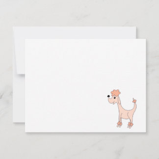 Cartoon Pink Posh Paws weiß Mitteilungskarte