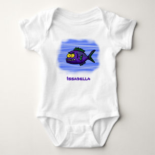 Cartoon Piranha Baby Strampler