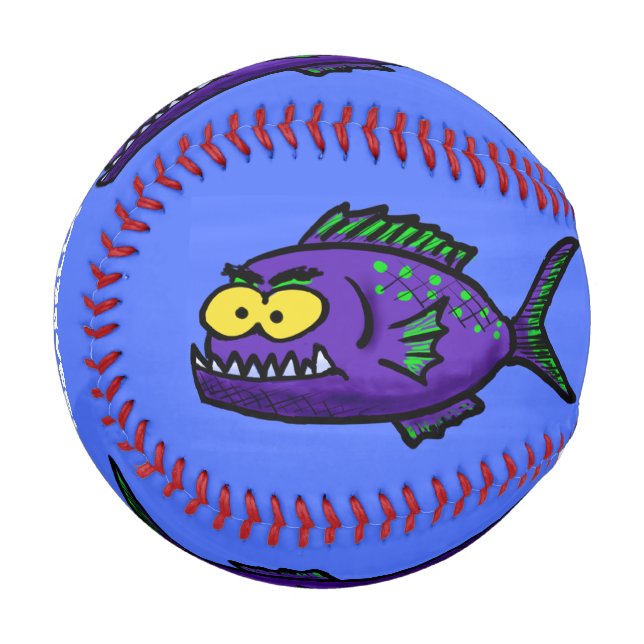 Cartoon Piranha Baseball (Vorderseite Links)