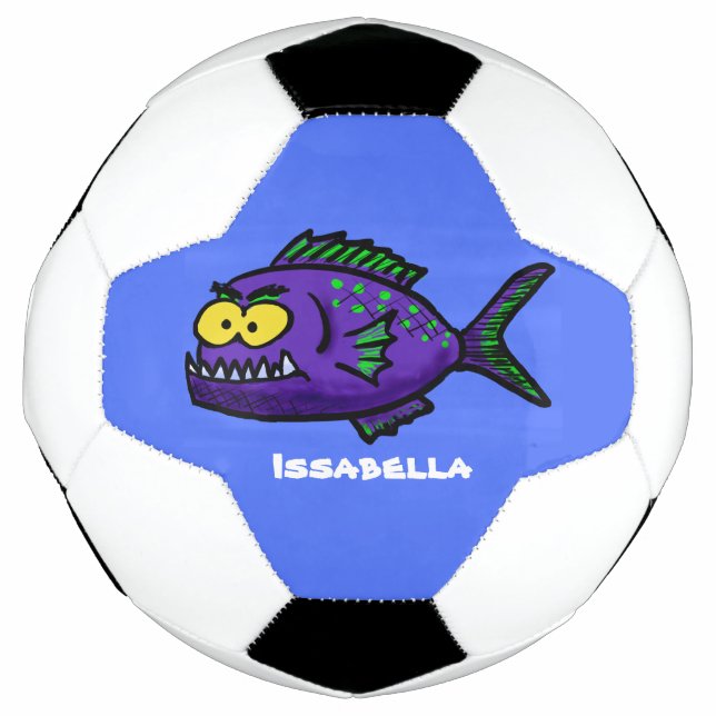 Cartoon Piranha Fußball (Vorderseite)