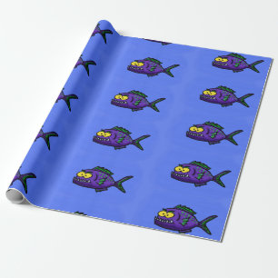 Cartoon Piranha Geschenkpapier