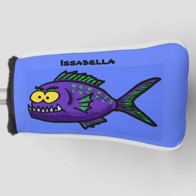 Cartoon Piranha Golf Headcover (Vorderseite)