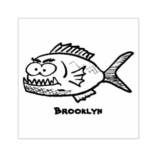 Cartoon Piranha Gummistempel