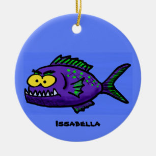 Cartoon Piranha Keramik Ornament