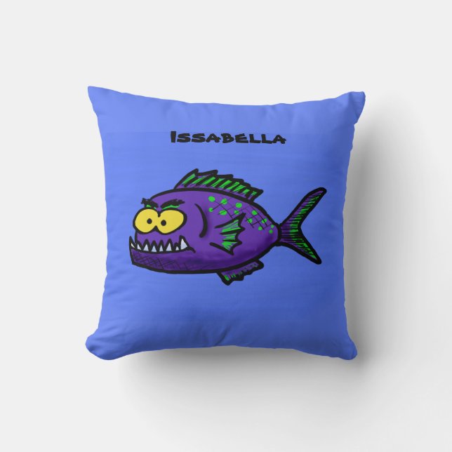Cartoon Piranha Kissen (Vorderseite)
