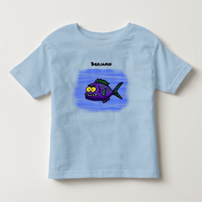 Cartoon Piranha Kleinkind T-shirt (Vorderseite)