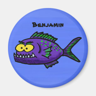 Cartoon Piranha Magnet